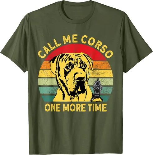 Vista 6 de Canary Dog Dad Call Me Corso Once More Perro Presa Canario Camiseta, Negro