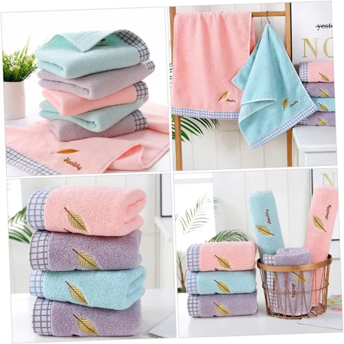 Vista 6 de UPKOCH Toalla de cara bordada Toallas decorativas Toalla de baño de microfibra Toallas de baño decorativas Toallas de cocina Toallas de cocina
