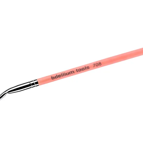 Vista 3 de Bdellium Tools Brocha de maquillaje profesional – Pink Bambu Series 708 Delineador de ojos doblado – con fibras sintéticas suaves, para una