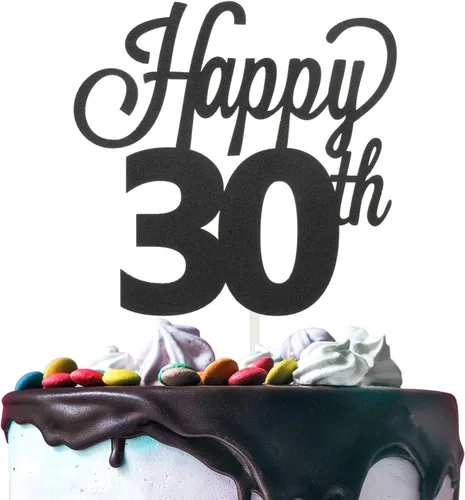 Vista 19 de LINGTEER - Decoración para pastel con texto "Happy Birthday 100", color negro
