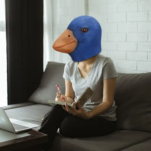 Vista 6 de Máscara de cabeza de animal para Halloween, disfraz de pato, Unitamaño