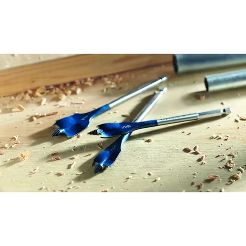 Vista 12 de BOSCH DSB5012 Juego surtido de 12 piezas de brocas de pala Daredevil, vástago hexagonal de 1/4 de pulgada, ideal para aplicaciones de perforación