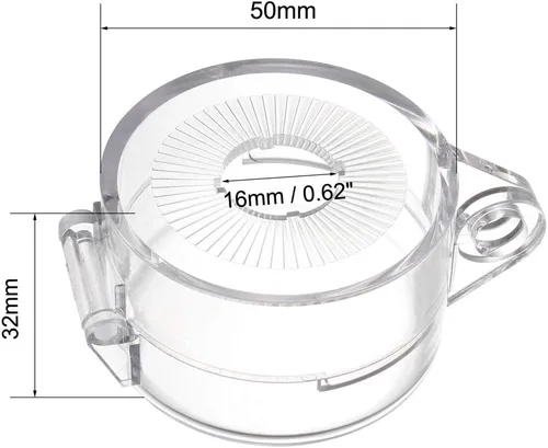 Vista 4 de uxcell Protector de plástico transparente para interruptor de 0.630 in de diámetro interruptor de botón 50x32