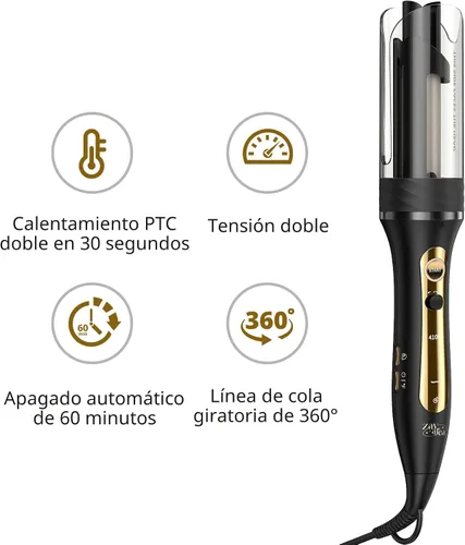 Vista 7 de Zavarea Plancha rizadora giratoria automática para cabello largo, varita rizadora de 1 pulgada para ondas de playa y rizos sueltos, rizador de pelo