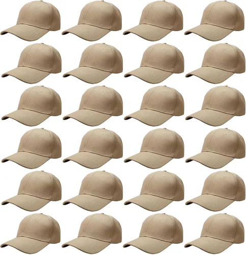 Vista 58 de Falari - 24/144 unidades de gorra de béisbol unisex, lisa y de tamaño ajustable, venta al por mayor Paquete de 144 verde militar