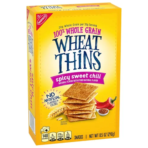 Vista 9 de Wheat Thins Snacks picantes de chile dulce, galletas de trigo integral, galletas de aperitivos, 8.5 onzas