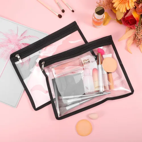 Vista 8 de FRCOLOR Bolsa de cremallera transparente 4pc Negro Pvc Zipper Bag