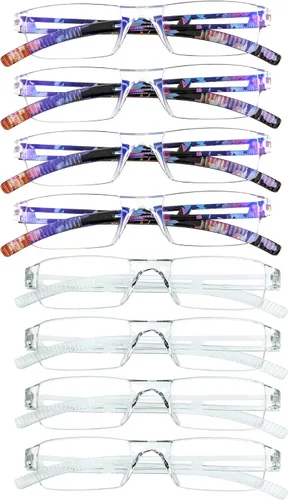 Vista 11 de VisionGlobal 2 pares de anteojos de lectura, anteojos con filtro de luz azul, anteojos de lectura para computadora para mujeres y hombres, marco