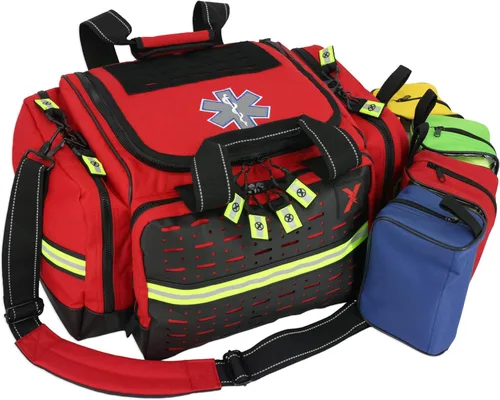 Vista 2 de Lightning X Bolsa modular grande para EMT de primeros auxilios de trauma para médicos de emergencia intermediarios Rojo