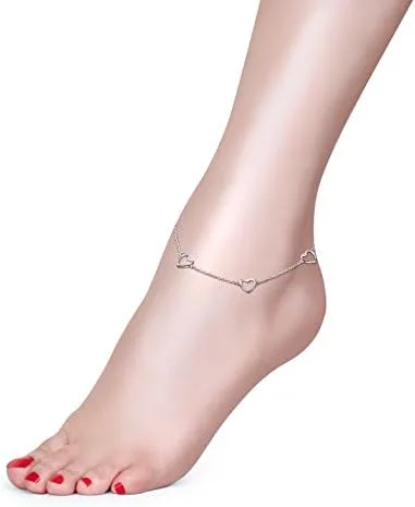 Vista 2 de Daochong - Tobillera de plata esterlina S925 ajustable, para mujer
