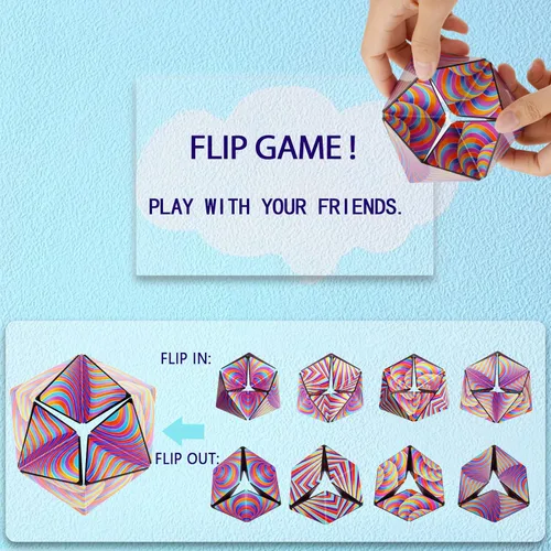 Vista 2 de Kaleidocycle - Cubo para la ansiedad para niños, cubo mágico infinito para adultos para mantener la calma y la ansiedad, antidepresión, juguetes