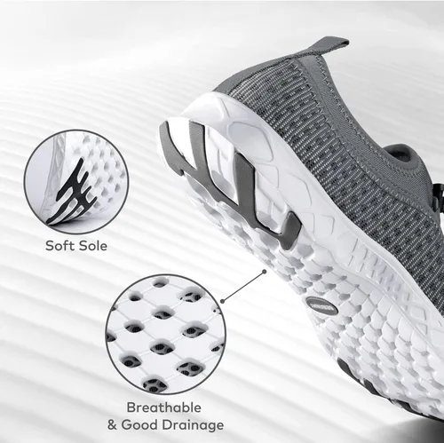 Vista 3 de SEEKWAY Zapatos de agua para hombre y mujer, de secado rápido, descalzo, para playa, caminar, kayak, barco, deportes acuáticos SP006