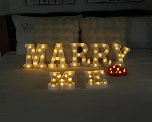 Vista 6 de Letras iluminadas, letras con luces LED 26 del alfabeto, letra decorativa iluminada, letras de marquesina LED a batería para fiesta, bar, luz Luz