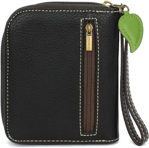 Vista 4 de CHALA Cartera con cremallera, pulsera, 8 ranuras para tarjetas de crédito, piel sintética resistente