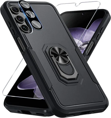 Vista 39 de Janmitta Funda compatible con Samsung Galaxy A14 5G con protector de pantalla + protector de lente de cámara, funda resistente de servicio pesado