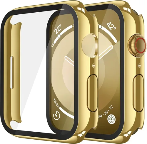 Vista 64 de Misxi Juego de 2 Fundas de Vidrio Templado Compatibles con Apple Watch Series 3 y Series 2 de 1.496 Pulgadas, Protector de Pantalla de Policarbonato