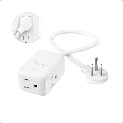 Vista 29 de NUTICT Cable de extensión corto de 6 pulgadas, extensor de 3 salidas con protector de sobretensiones 900J, 15A/1875W, certificado ETL, divisor