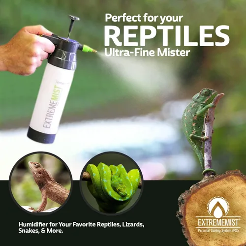 Vista 2 de ExtremeMIST Mister de reptiles de alto rendimiento – Pulverizador de reptiles ultrafino y nebulizador de humedad de terrario para geckos