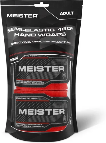 Vista 3 de Vendas para mano semielásticas de 180 pulgadas Meister Adult, vendas para MMA (artes marciales mixtas) y boxeo (par) todos