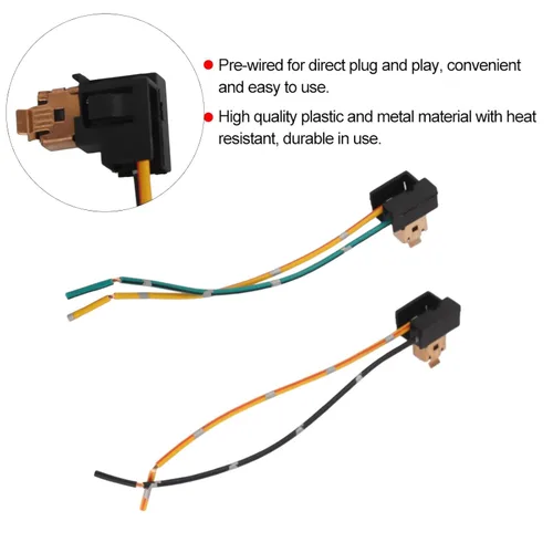Vista 4 de 2 piezas Conector H1, Arnés de Cableado de Faros Delanteros, Arnés de Enchufe de Bombilla de Luz Antiniebla de 12V-24V, Adaptador de Bombilla