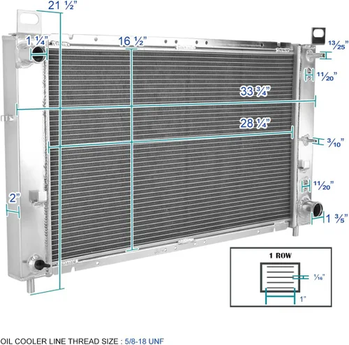 Vista 2 de Spec-D Tuning Radiador de refrigeración de aluminio de una hilera compatible con Chevy Silverado 1999-2004 transmisión automática 4.8L 5.3L V8