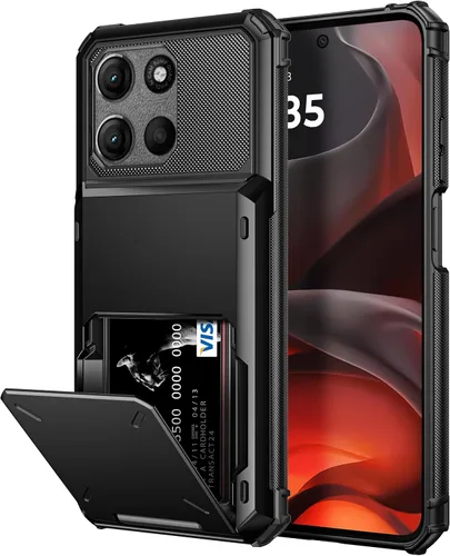 Vista 24 de Vofolen Funda tipo cartera para Moto G Play 2025 con tarjetero de doble capa, resistente, a prueba de golpes, protección contra caídas, tapa oculta