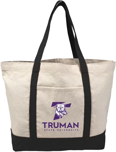 Vista 175 de Campus Lab Bolsa de lona con logotipo primario colegiado con bolsillo externo, bolsa de hombro reutilizable para ir de compras, playa Águilas A&m