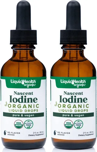 Vista 6 de LIQUIDHEALTH USDA - Gotas líquidas de yodo naciente orgánico, suplemento de yodo puro para tiroides y apoyo inmunológico, suplemento energético