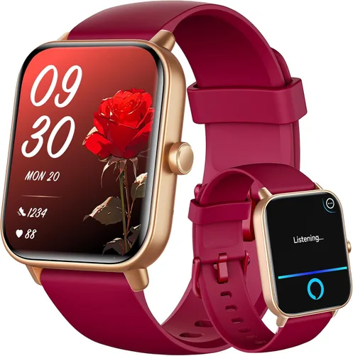Vista 12 de Reloj inteligente para mujer, Android iPhone, Alexa integrado, reloj inteligente de 1.8 pulgadas con monitor de frecuencia cardíaca, SpO2/sueño