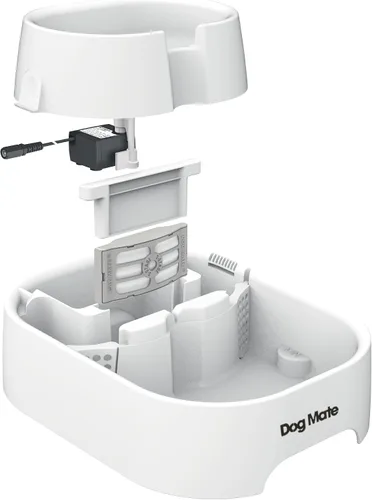 Vista 6 de Dog Mate Fuente de agua grande de varios niveles para mascotas (385) - Estación de agua para perros y gatos, diseñada para una fácil hidratación