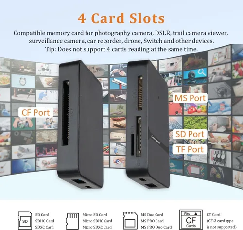 Vista 3 de Lector de tarjetas de memoria múltiple 6 en 1 USB-C e iluminación, lector de tarjetas SD adaptador USB para iPhone/IPad/MacBook Pro/Air, compatible