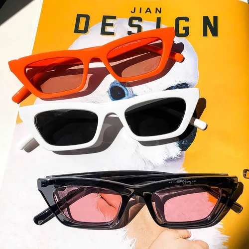 Vista 3 de VANLINKER Pequeños lentes de sol de ojo de gato para mujer estilo retro diminuto cuadrado sombra VL9555