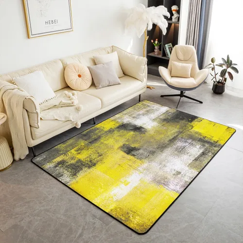 Vista 13 de Erosebridal Alfombra de área de acuarela para sala de estar, alfombra de pasillo de pintura al óleo azul, marrón, morado, 3 x 5, alfombra de arte