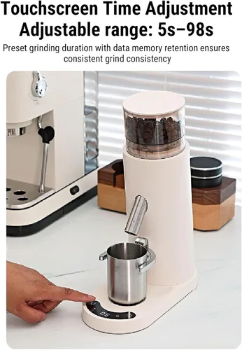 Vista 4 de Yoidesu Molinillo de café eléctrico, eléctrico, portátil, pequeño, silencioso y ajustable, 20 ajustes de molienda para expreso, moka, verter, prensa