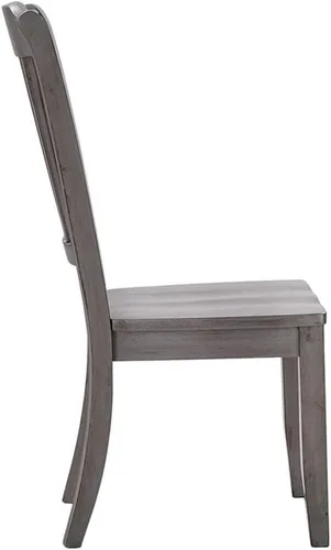 Vista 3 de Inspire Q Sillas de comedor de madera con respaldo de listones (juego de 2) en gris antiguo