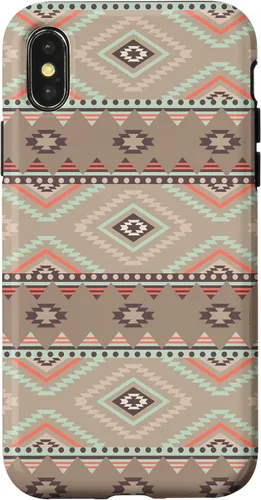 Vista 5 de Funda rústica para iPhone 16 con patrón azteca occidental bohemio