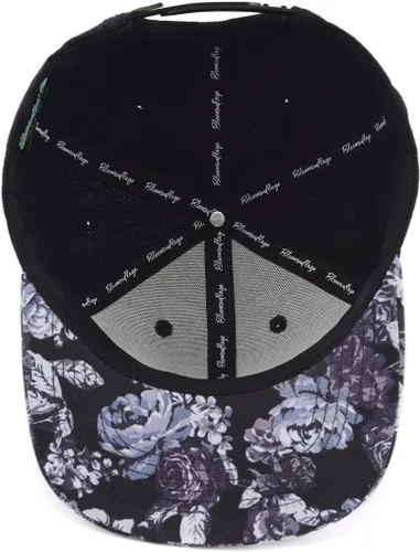 Vista 3 de Sombrero Snapback Floral Parche Negro por BloomTan), Negro
