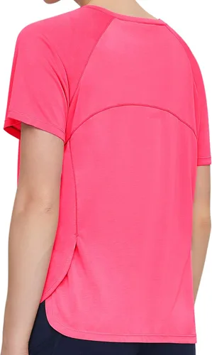 Vista 3 de Origiwish Camiseta de entrenamiento de manga corta para mujer, de secado rápido, para correr, gimnasio, atlética, casual, para yoga
