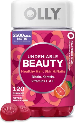Vista 13 de OLLY Undeniable Beauty - Gomitas de belleza para el cabello, piel, uñas; con biotina, vitamina C, queratina; suplemento masticable, sabor pomelo