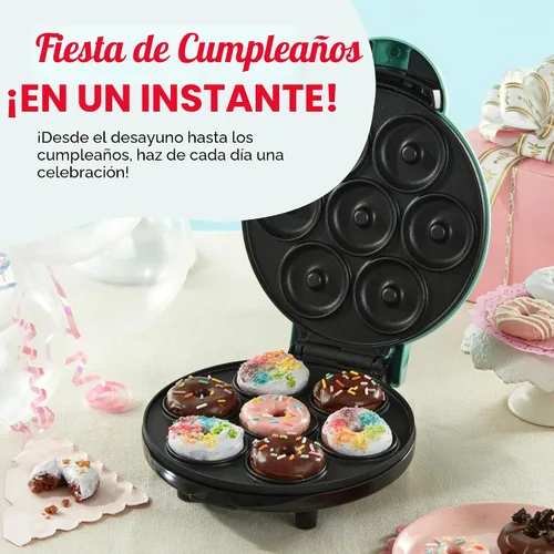 Vista 7 de Dash Express Mini Donut Maker, 7 donas, Aqua Aguamarina