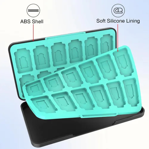 Vista 4 de THELIFELICIOUS Funda para tarjetas de juego Switch para Nintendo SwitchSwitch OLEDSwitch Lite, soporte para tarjetas de juegos con 24 ranuras