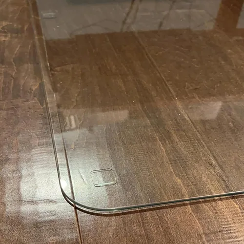 Vista 5 de Protector de mesa de vidrio autoadhesivo suave de tamaño extremadamente grande, transparente, antideslizante y anti rayones para mesa de vidrio