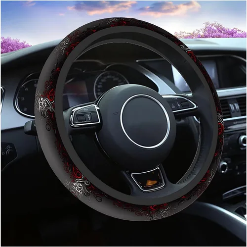 Vista 23 de Swono Fundas de volante de neopreno antideslizantes con diseño de fantasmas lindos y divertidos fantasmas bailarines de Halloween, agarre cómodo