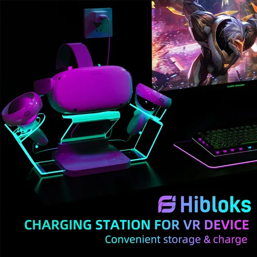 Vista 5 de HiBloks Charging Station for Oculus Quest 2 & HiBloks Cooling Fan Face Cover for MetaOculus Quest 2 Accessories