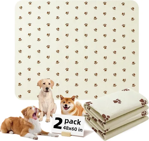 Vista 20 de PUPTECK Almohadillas lavables para orina para perros – Almohadillas impermeables reutilizables de entrenamiento para cachorros – Tapete de parto