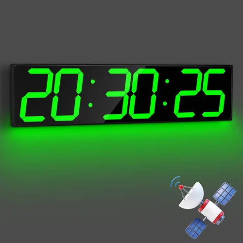 Vista 13 de CHKOSDA 28 Inch Oversized Digital Wall Clock with Seconds and GPS - Blue