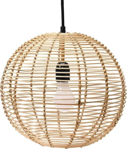 Vista 9 de Creative Co-Op Lámpara de techo moderna de ratán tejida a mano, estilo bohemio, natural