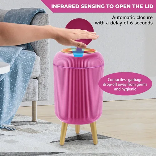 Vista 11 de Pukomc Papelera con sensor inteligente, conveniente e higiénico, fácil de usar, sensor de tecnología, impermeable, papelera de plástico para cocina