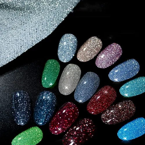 Vista 6 de VERONNI Explosion Diamond - Esmalte de uñas de gel reflectante brillante con purpurina brillante para remojar el gel de uñas UV, gel de diamante 03