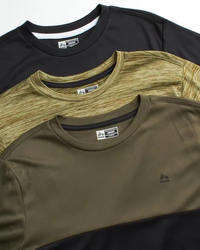 Vista 2 de RBX Camisetas activas para niños, paquete de 3 camisetas de manga corta y manga larga de rendimiento Dry Fit - Camisetas de entrenamiento para niños